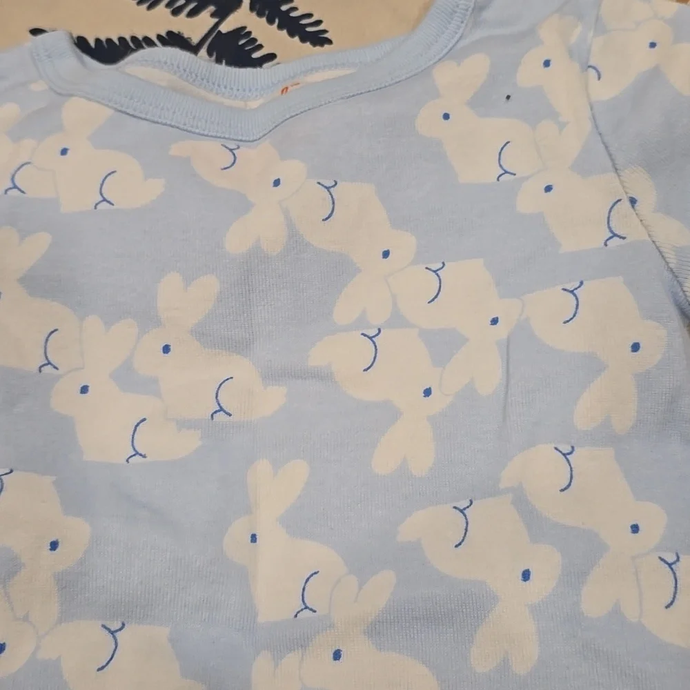 ❤️10/$13 Cat & Jack Light Blue Bunny Print Pajama Top